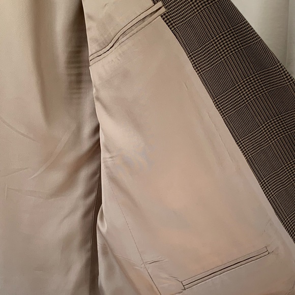 Perry Ellis sports coat gold and black glen plaid 42L vintage - Picture 11 of 11